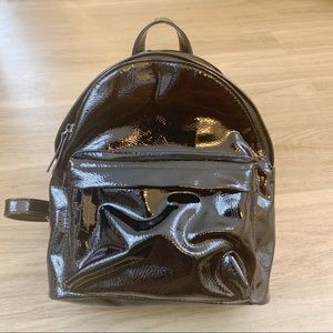 NWT! Black patent leather mini backpack Wild Fable